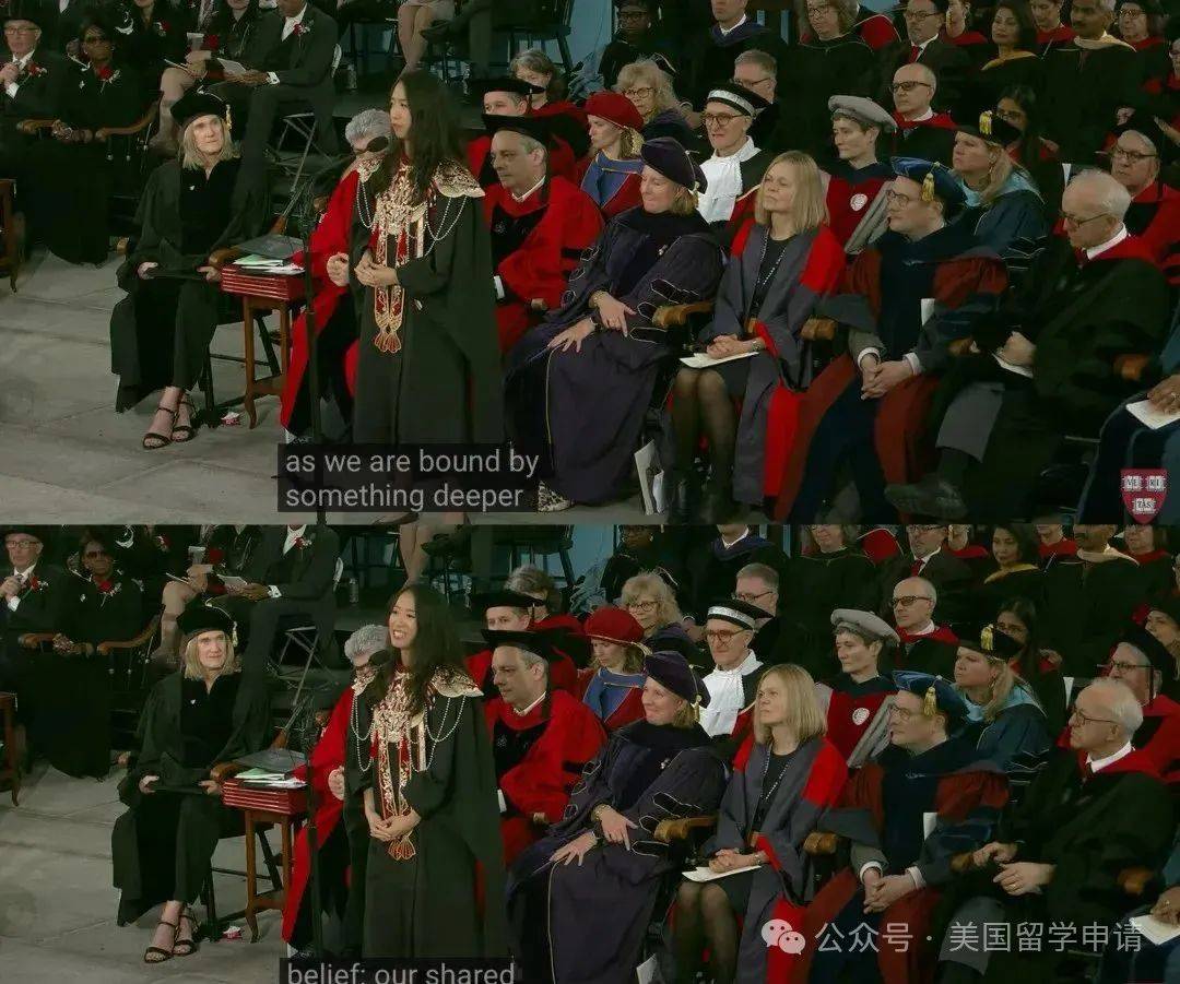 的中国女生蒋雨融来自青岛英高毕业本科就读于杜克j9九游会登录震撼全场！史上首位在哈佛毕业演讲(图3)